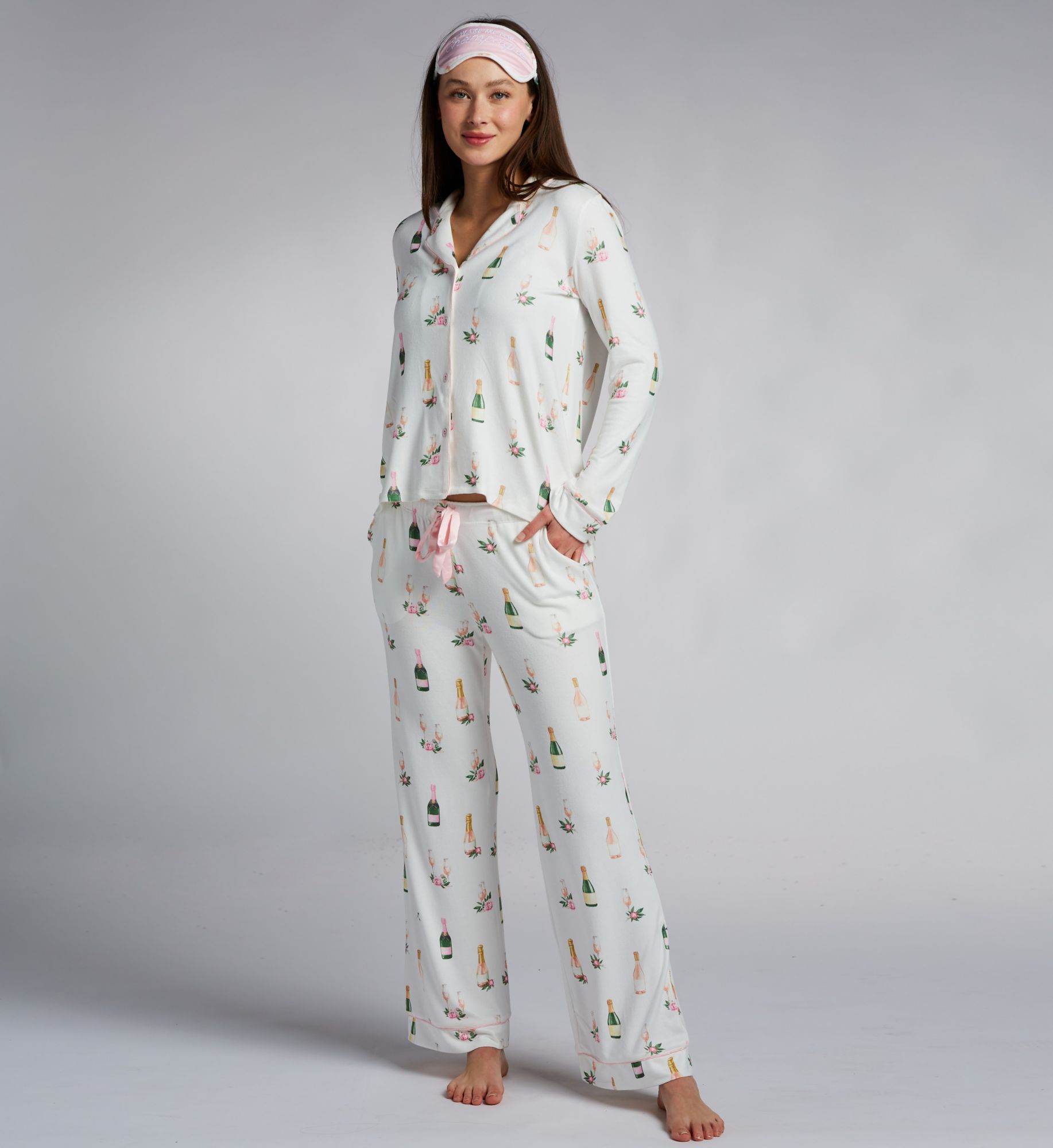 PJ Salvage Wake Me For Champagne Butter Jersey PJ Set RRBOPJ - Image 1