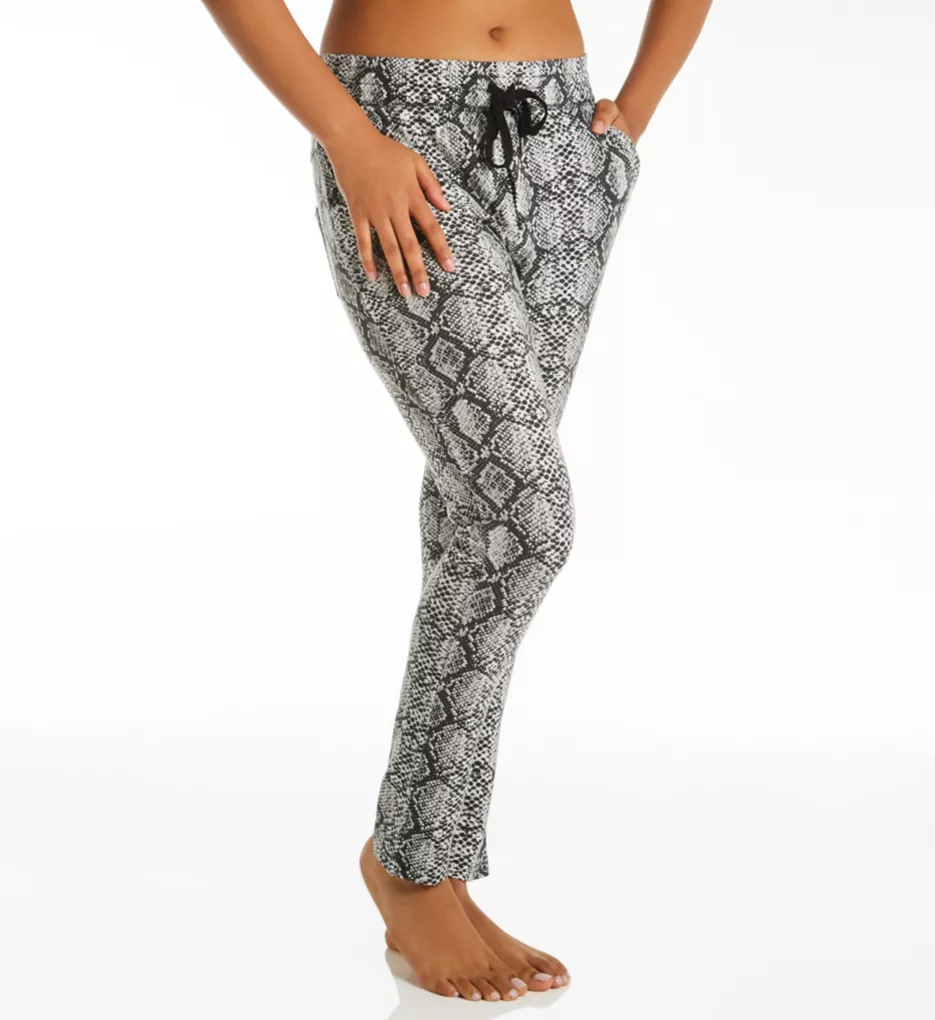 French Terry Snake Print Pant Ivory L