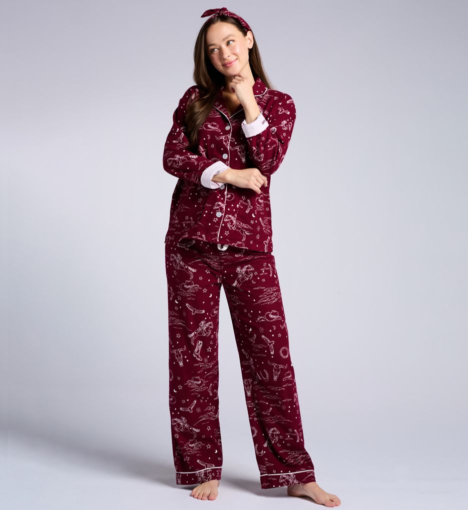 PJ Salvage Hold Your Horses Flannel Long Sleeve Long PJ Set RUFLPJ7 - Image 3