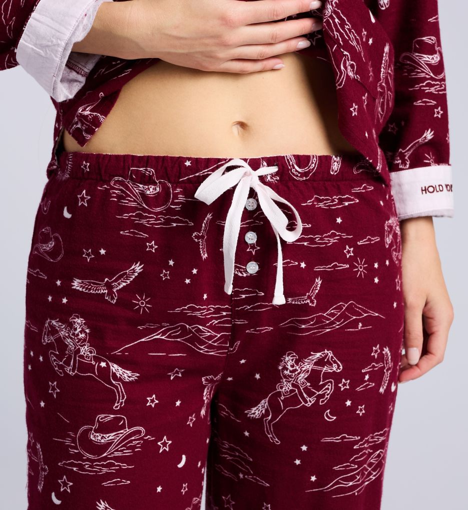 PJ Salvage Hold Your Horses Flannel Long Sleeve Long PJ Set RUFLPJ7 - Image 5