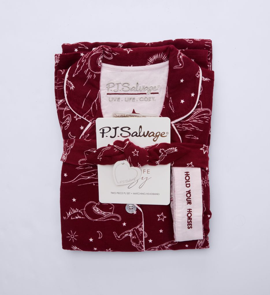 PJ Salvage Hold Your Horses Flannel Long Sleeve Long PJ Set RUFLPJ7 - Image 6