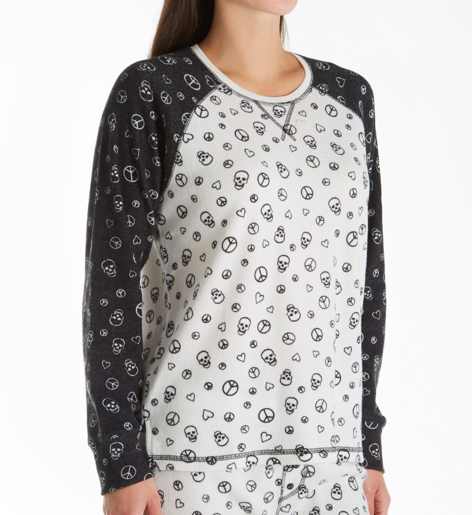 Brushed Thermal Skull Long Sleeve Top