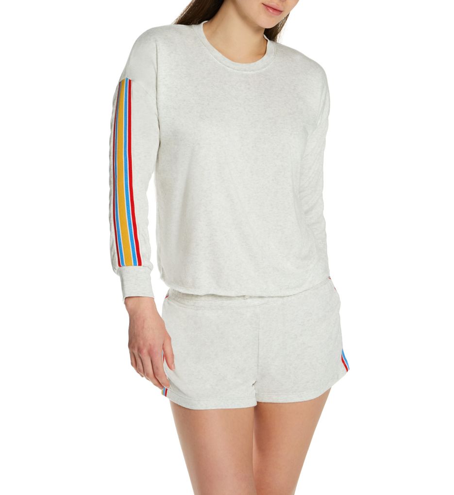 Sun Out Beach Terry Long Sleeve Stripe Top-cs2