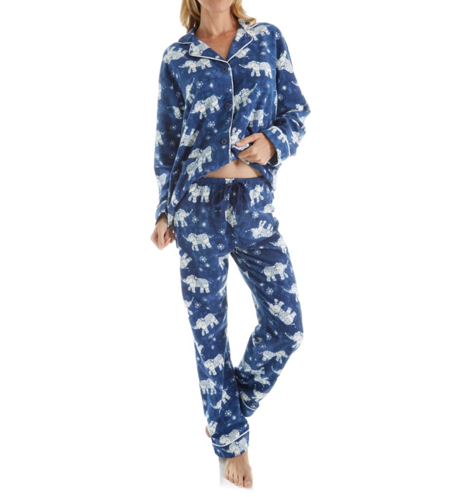 Fantastic Flannel Blue Elephant Pajama Set-cs3