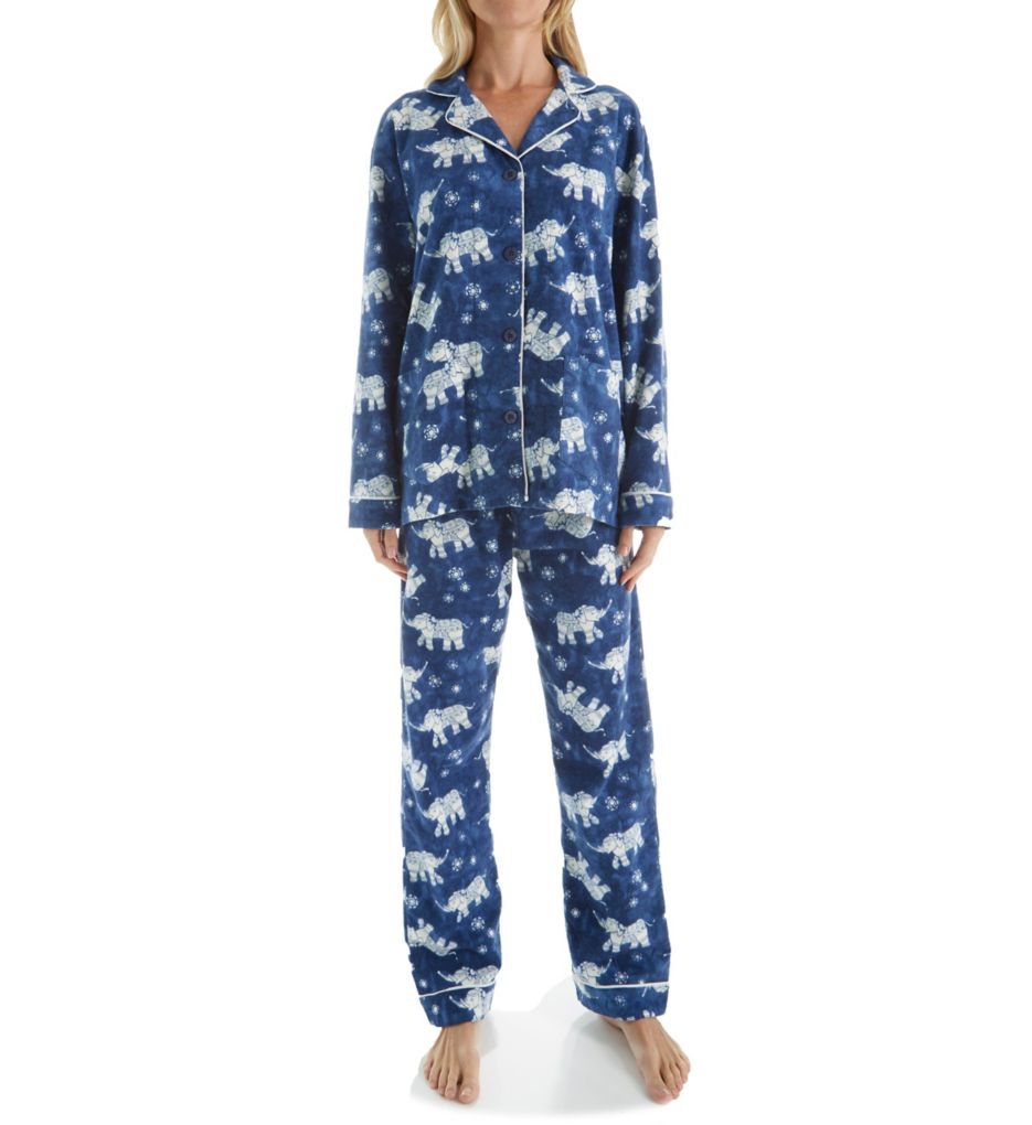 Fantastic Flannel Blue Elephant Pajama Set-fs