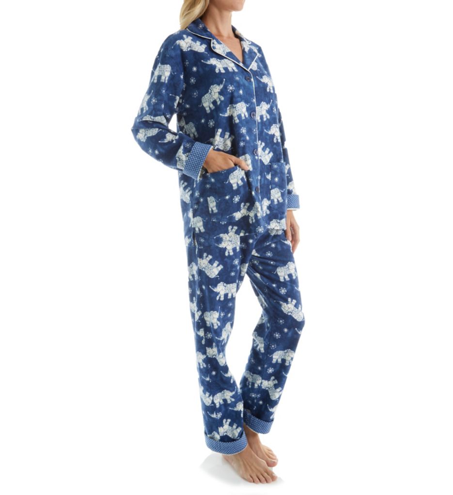 Fantastic Flannel Blue Elephant Pajama Set