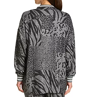 Patch Perfect Peachy Cardigan Heather Charcoals M