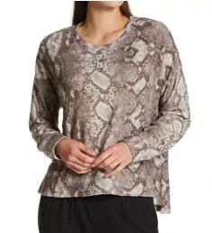 Snake Bite Feather Knit Top Cocoa S