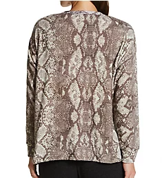 Snake Bite Feather Knit Top Cocoa S