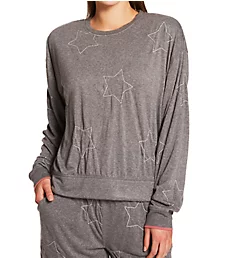 Star Struck Slinky Terry Top Heather Charcoal S