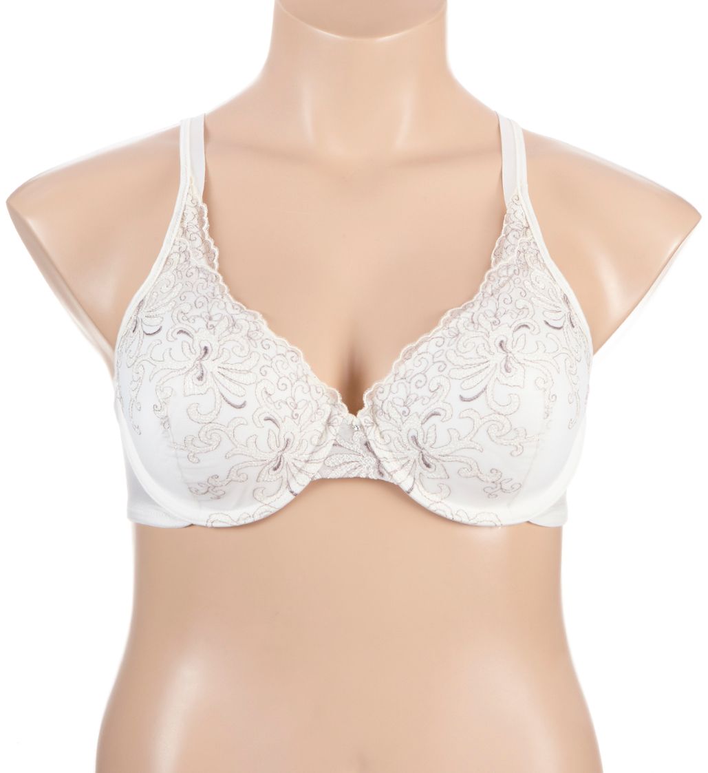 Playtex Secrets Side Smoothing Embroidered Underwire Bra Pearl/Warm Steel 38C  - Image 1
