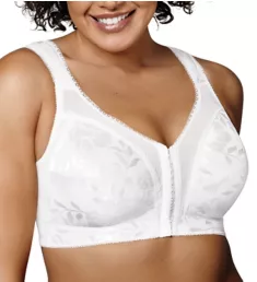 18 Hour Comfort Strap Front Close Bra White 48D