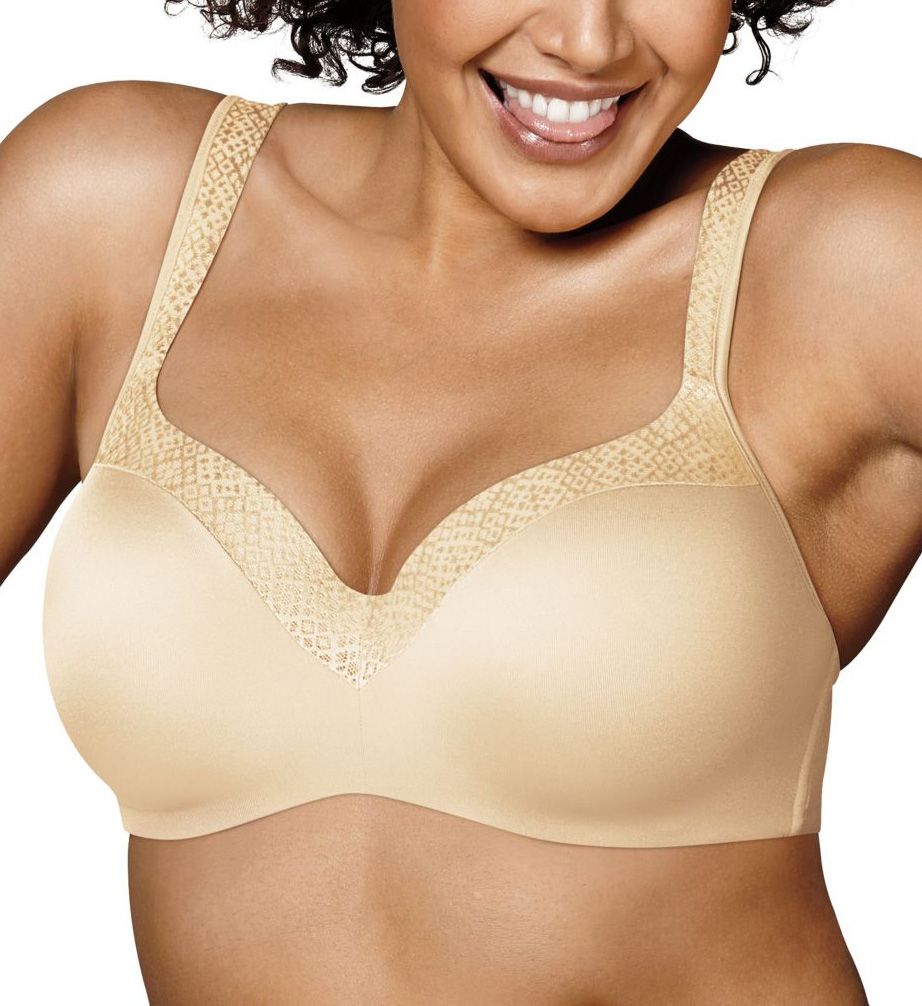 Playtex Women's Secrets Amazing Shape Balconette Underwire Bra in Light Beige | Plus Size 40DD | HerRoom.com