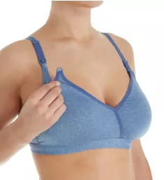 Seamless Wirefree Foam Cup Nursing Bra Classic Denim Heather XS