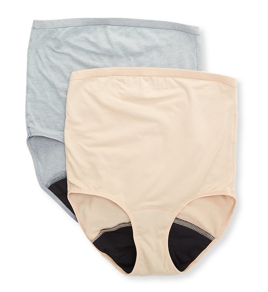 Playtex - Playtex PLMLBF Maternity Over the Belly Brief Panty - 2-Pack (Cafe Au Lait/Concrete M)