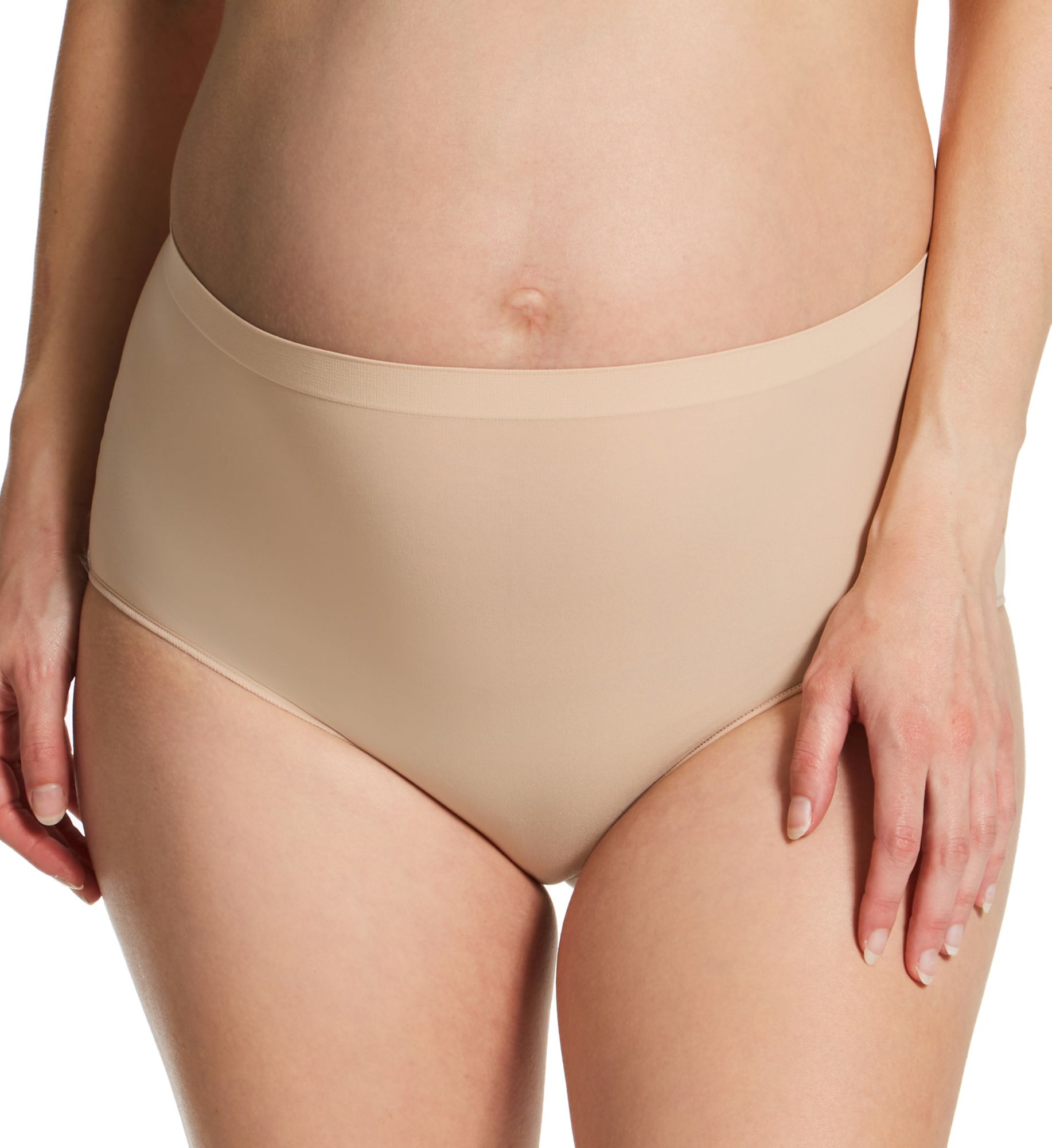 Playtex Over the Belly Maternity Brief Panty - 2 Pack CafeAuLait/CafeAuLait S  - Image 1
