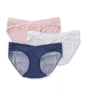 Maternity V-Front Hipster Panty - 3 Pack NavyWhtDot/White/Peach S