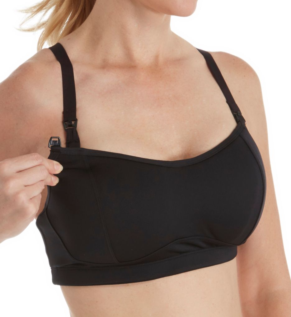 Wirefree Racerback Nursing Sports Bra Black S