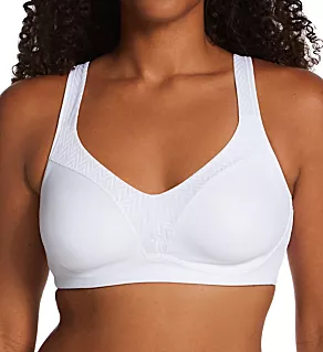 18 Hour Bounce Control Wirefree Bra White 38DDD