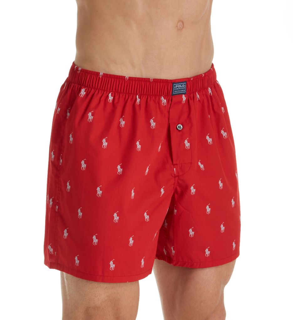 Image of Printed Polo Player 100% Cotton Woven Boxer