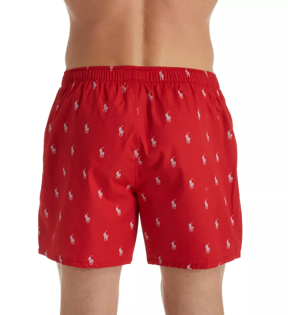 Printed Polo Player 100% Cotton Woven Boxer Red/Elite Blue L