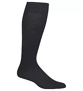 Solid Rib Pima Over The Calf Dress Sock Blk O/S