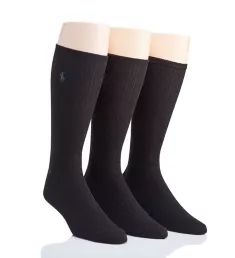 Big and Tall Non-Elastic Crew Socks - 3 Pack BLK XL