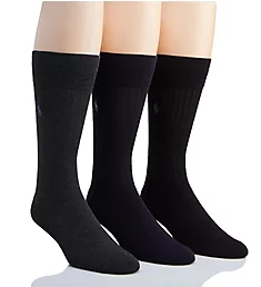 Viscose Rib Crew Socks with Arch Support - 3 Pack Asrt O/S