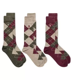 Classic Argyle Cotton Socks - 3 Pack OLV365 O/S