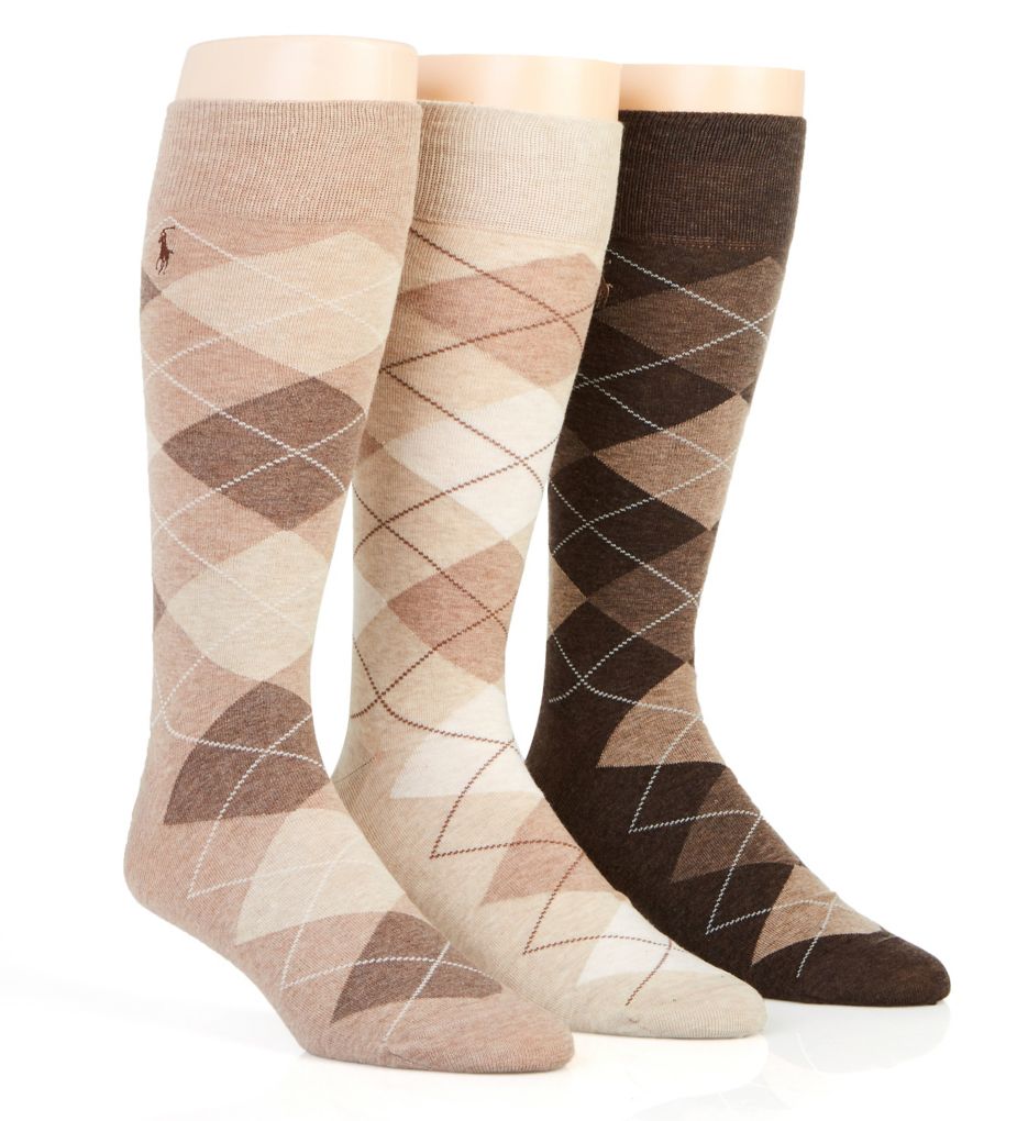 Image of Big and Tall Classic Argyle Cotton Socks - 3 Pack