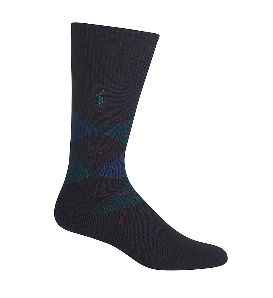 Polo Ralph Lauren 8116 Five Diamond Argyle Cotton Sock (Black)