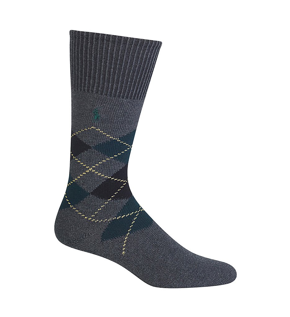 Polo Ralph Lauren 8116 Five Diamond Argyle Cotton Sock (Charcoal Heather)