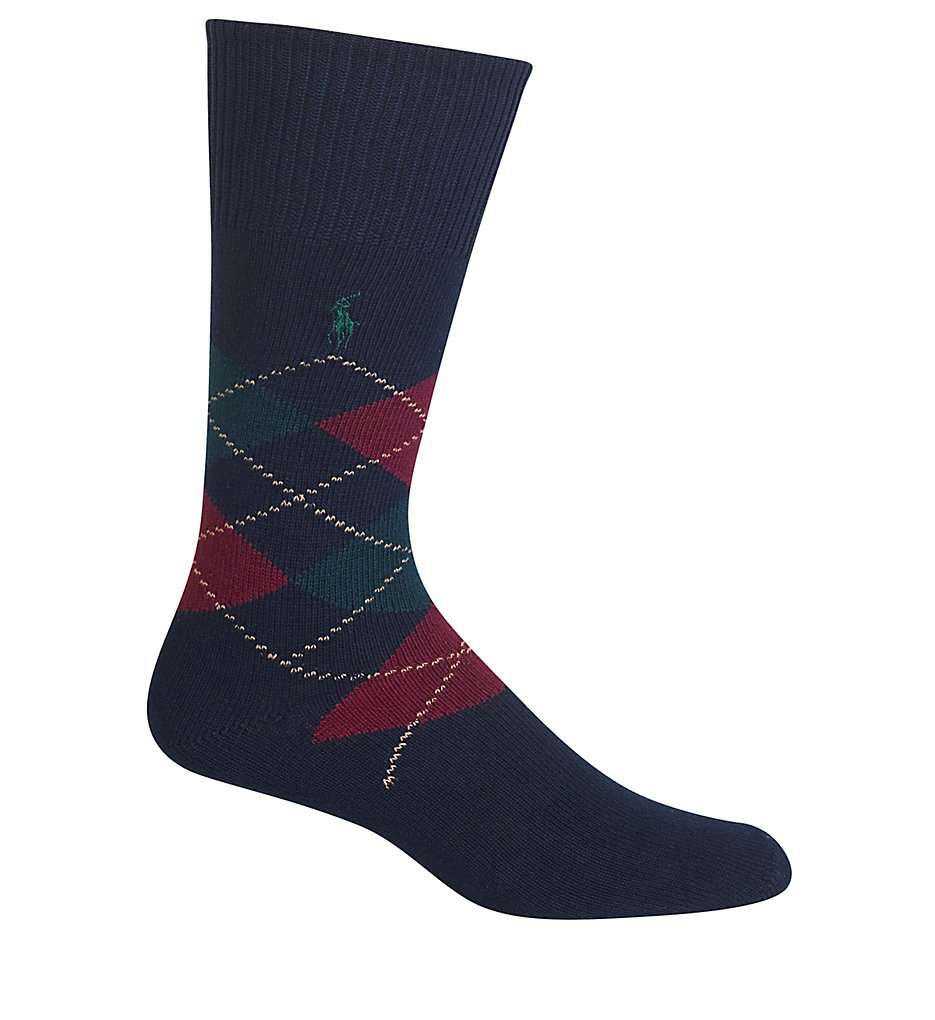Polo Ralph Lauren 8116 Five Diamond Argyle Cotton Sock (Navy)
