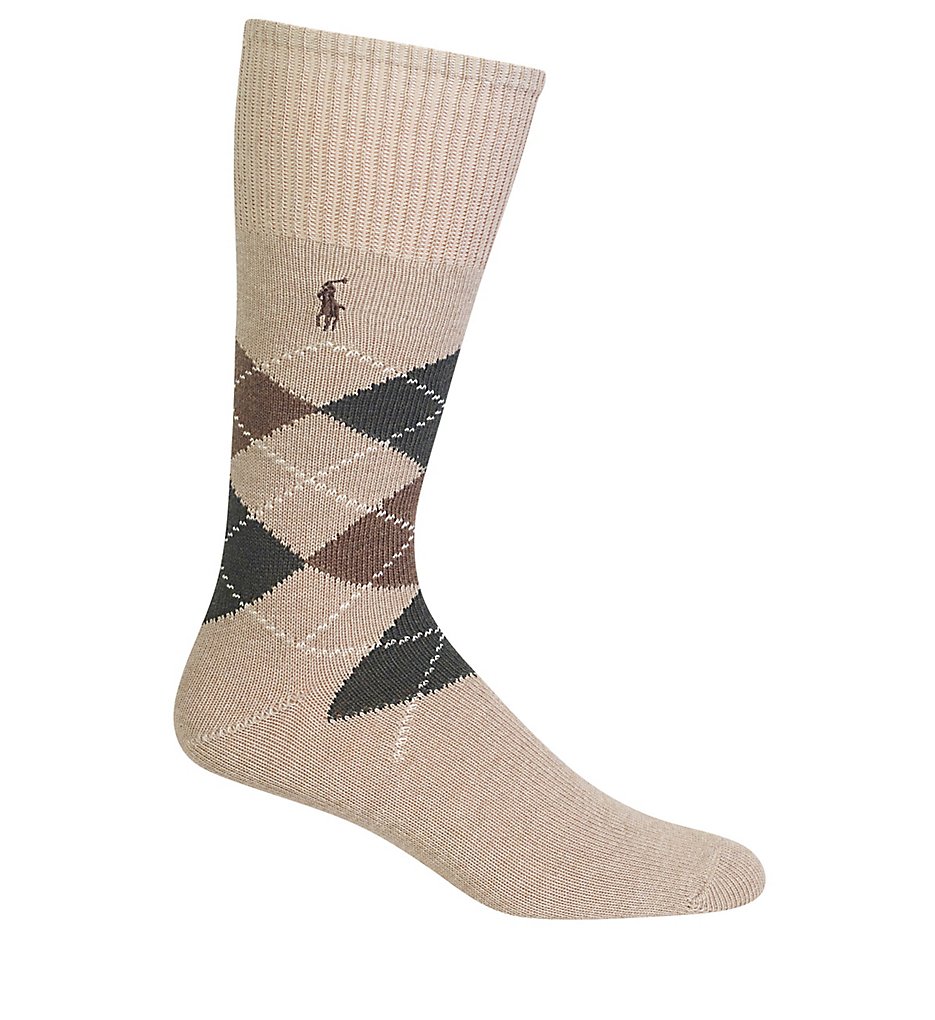Polo Ralph Lauren 8116 Five Diamond Argyle Cotton Sock (Taupe)