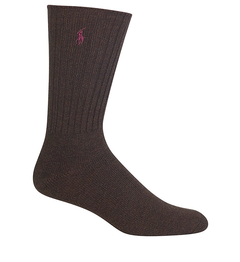Polo Ralph Lauren 8205 Cotton Crew Sock with Polo Embroidery (Bark)