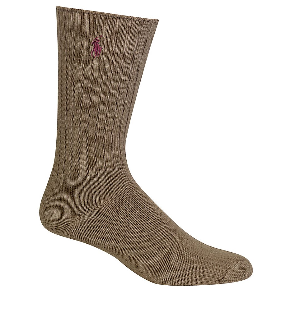 Polo Ralph Lauren 8205 Cotton Crew Sock with Polo Embroidery (Olive)