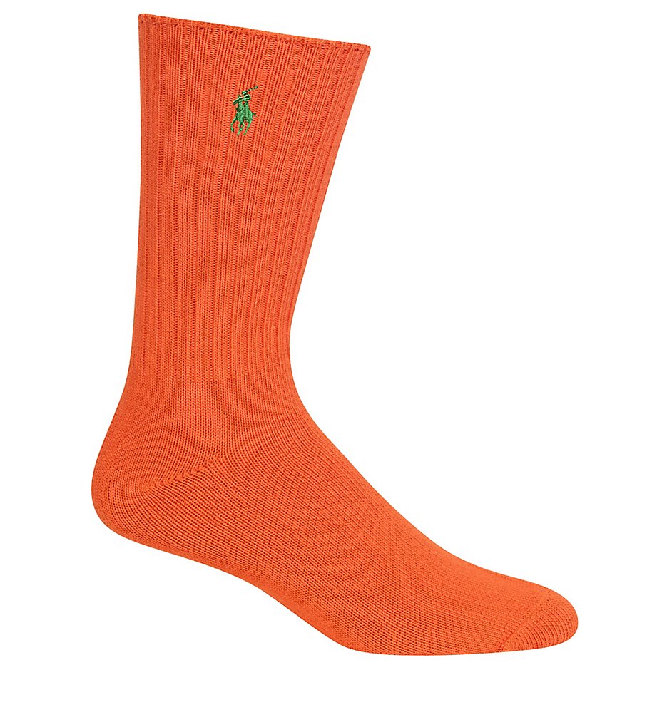 Polo Ralph Lauren 8205 Cotton Crew Sock with Polo Embroidery (Orange)