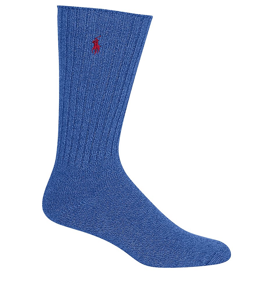 Polo Ralph Lauren 8205 Cotton Crew Sock with Polo Embroidery (Royal)