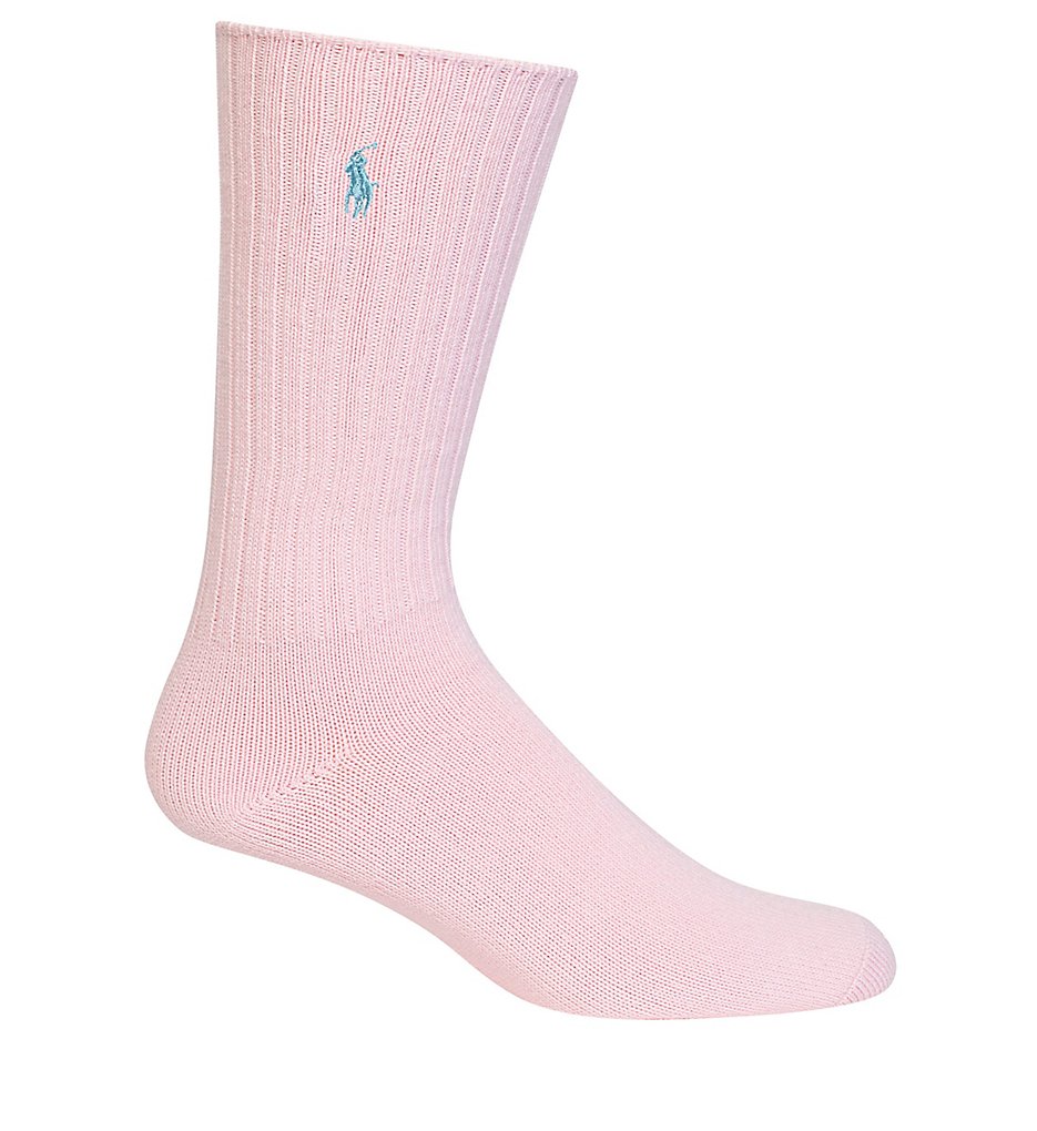 Polo Ralph Lauren 8205 Cotton Crew Sock with Polo Embroidery (Soft Pink)