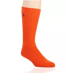 Cotton Crew Sock with Polo Embroidery Bright Orange O/S