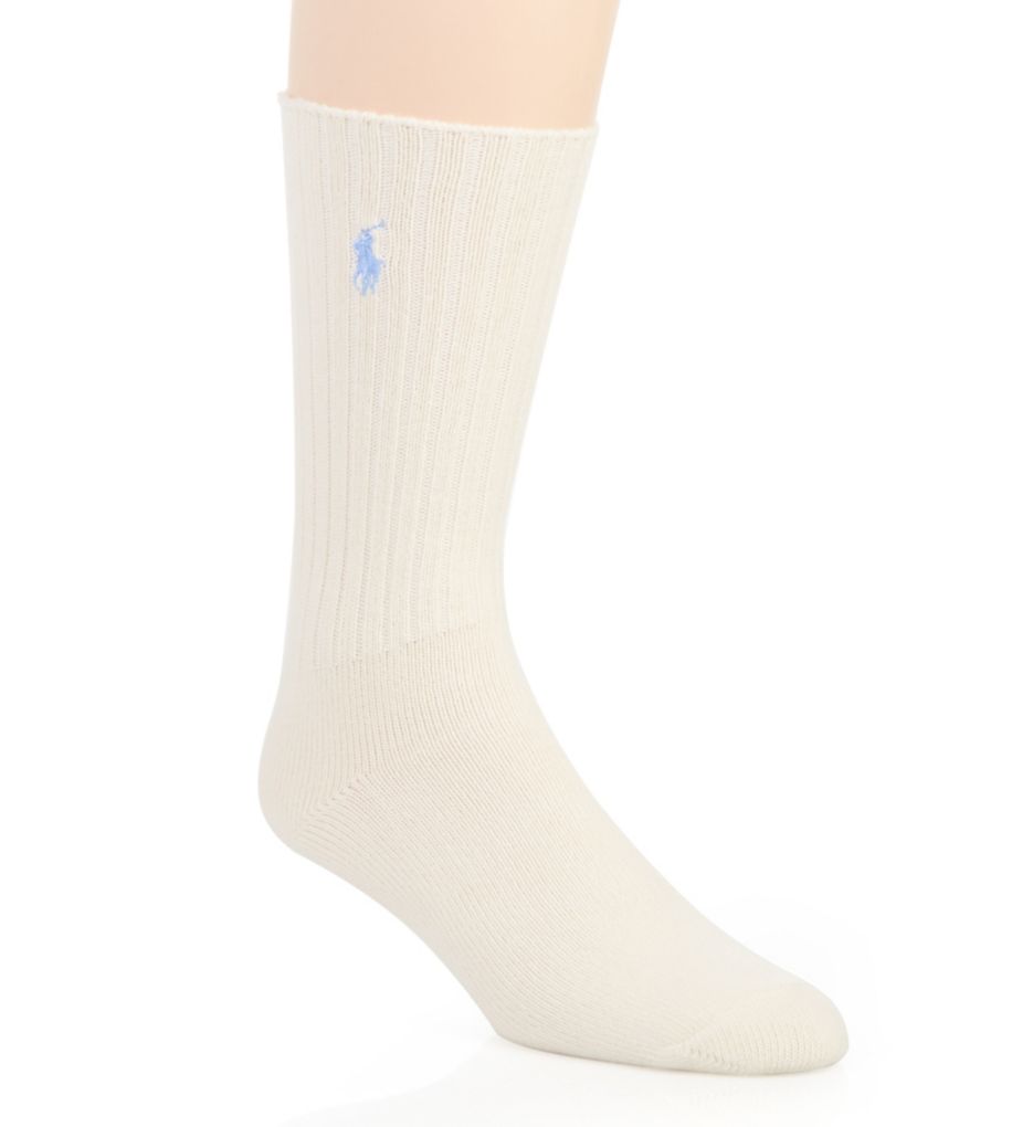 Image of Cotton Crew Sock with Polo Embroidery