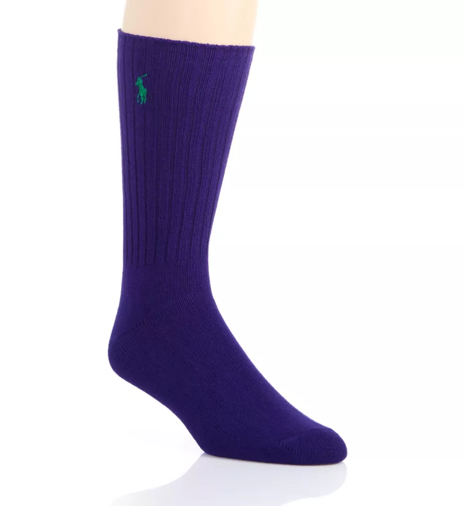 Cotton Crew Sock with Polo Embroidery DPPUR O/S
