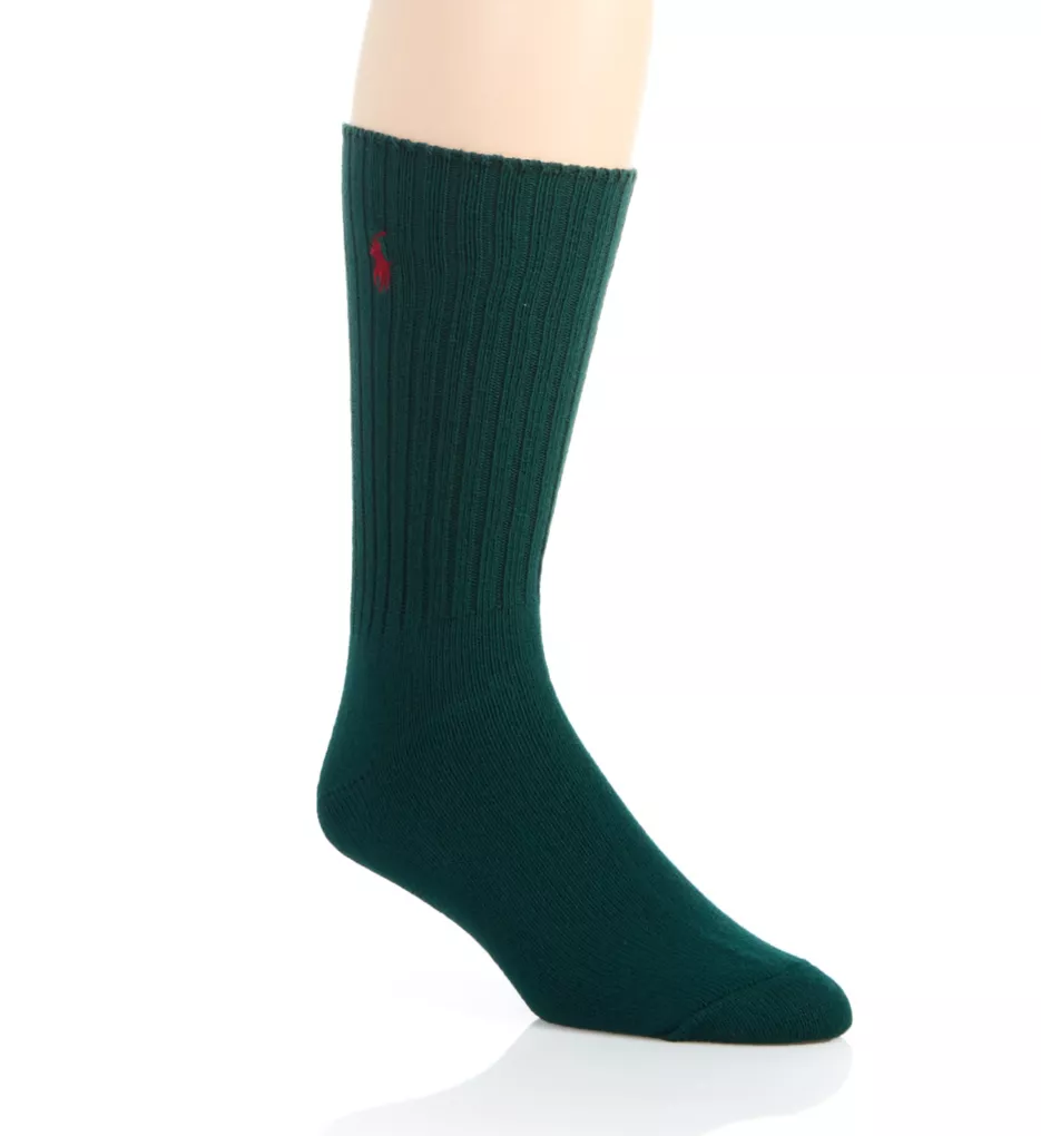 Cotton Crew Sock with Polo Embroidery Hunter O/S