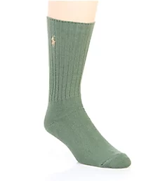 Cotton Crew Sock with Polo Embroidery SAGE O/S