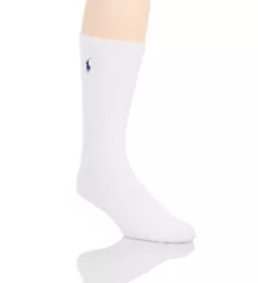 Cotton Crew Sock with Polo Embroidery WHT O/S