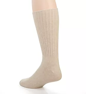 Cotton Crew Sock with Polo Embroidery Ecru O/S