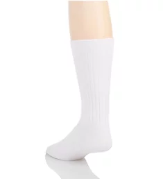 Cotton Crew Sock with Polo Embroidery WHT O/S