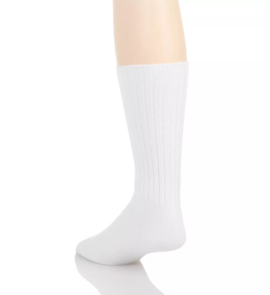 Cotton Crew Sock with Polo Embroidery WHT O/S