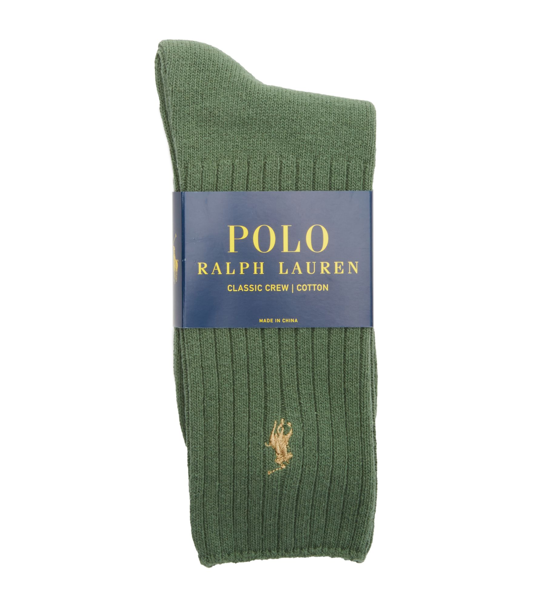 Polo Ralph Lauren Cotton Crew Sock with Polo Embroidery SAGE O/S  - Image 1