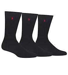 Cushioned Classic Cotton Crew Golf Socks - 3 Pack BLK O/S